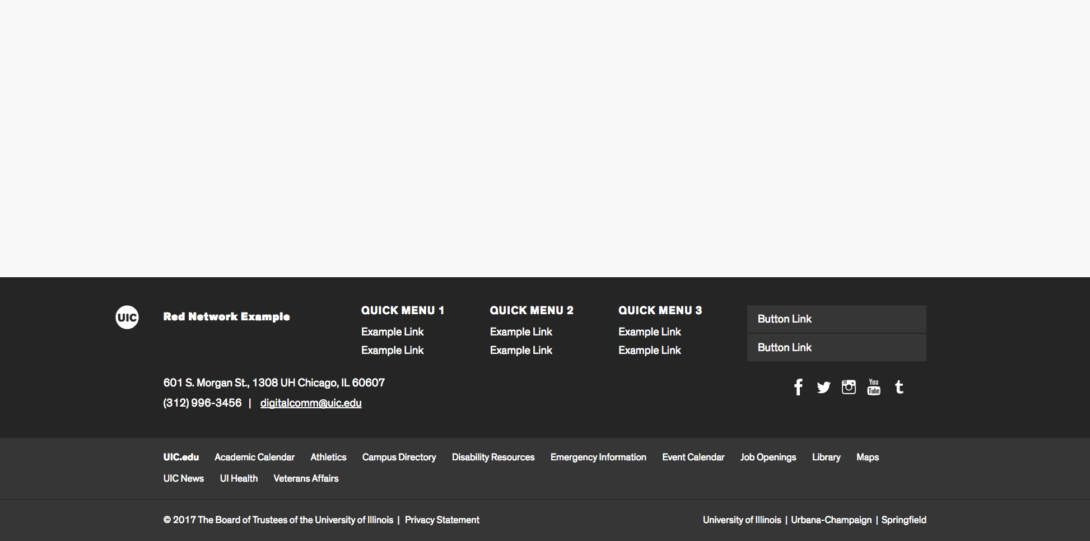 screenshot of footer menus