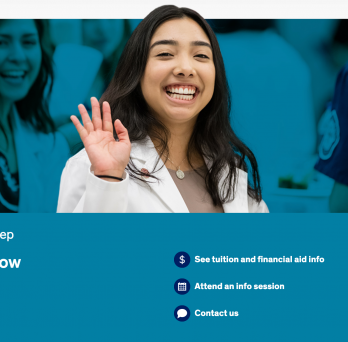 example with image on color background, one large call to action link and a list of smaller call to action links
                  